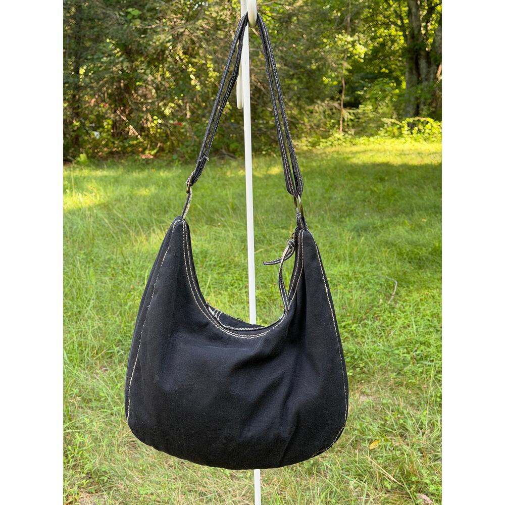 Mudd LOVE Patchwork Canvas Hobo Bag Boho Y2K Adjustable Strap - Picture 4 of 10
